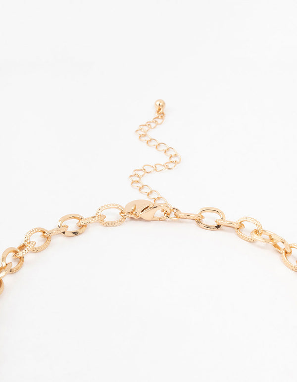 Gold & Aqua Mixed Charm Necklace
