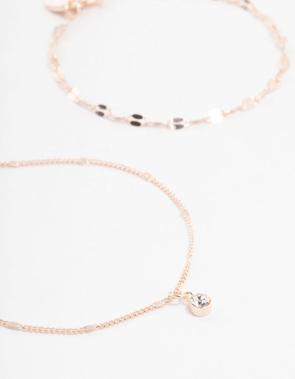 Rose Gold Mixed Butterfly Charm Bracelets 4-Pack