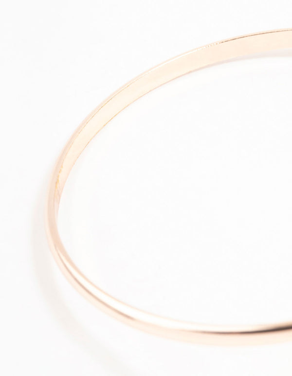 Rose Gold Simple Bow Bangle Bracelet