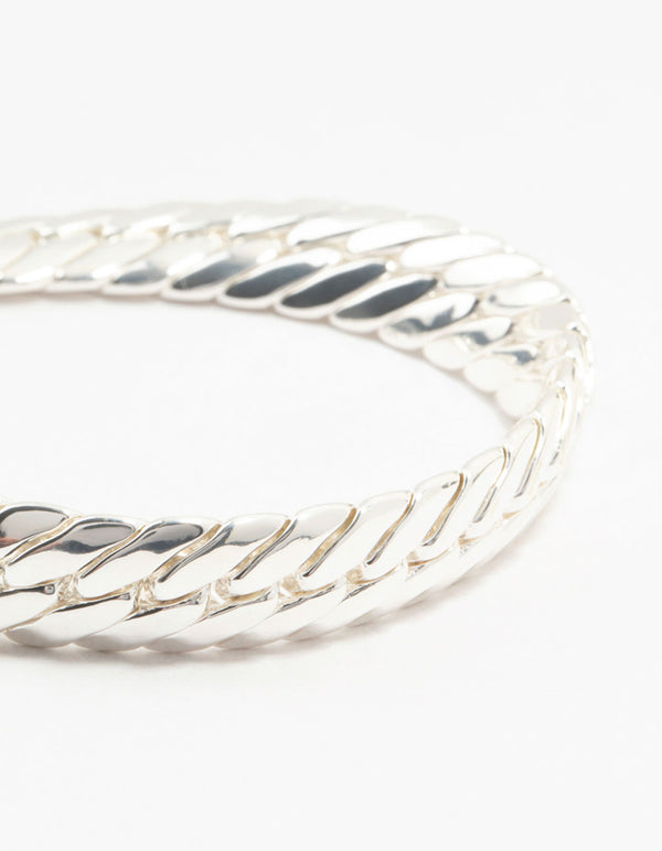 Silver Plated Brass Herringbone T & O Bracelet