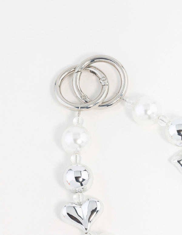 Bow & Pearl & Heart Keychain
