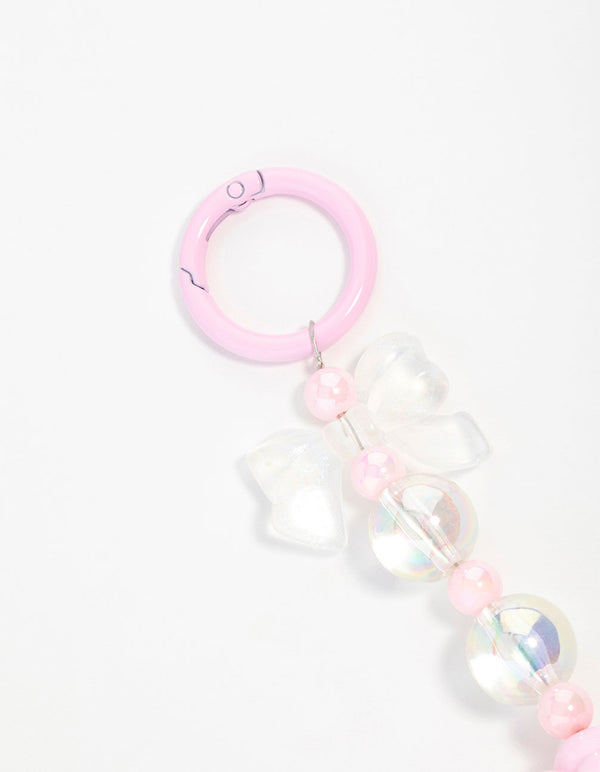 Pink Cloud Bow Keychain