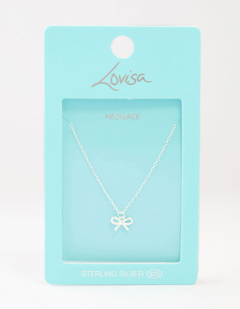 Sterling Silver Bow Necklace