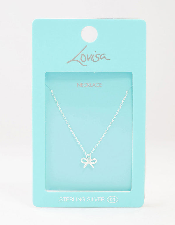 Sterling Silver Bow Necklace