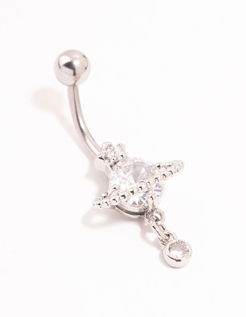 Surgical Steel Cubic Zirconia Planet Belly Bar - Lovisa