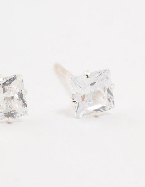 Sterling Silver Cubic Zirconia Stud Earrings