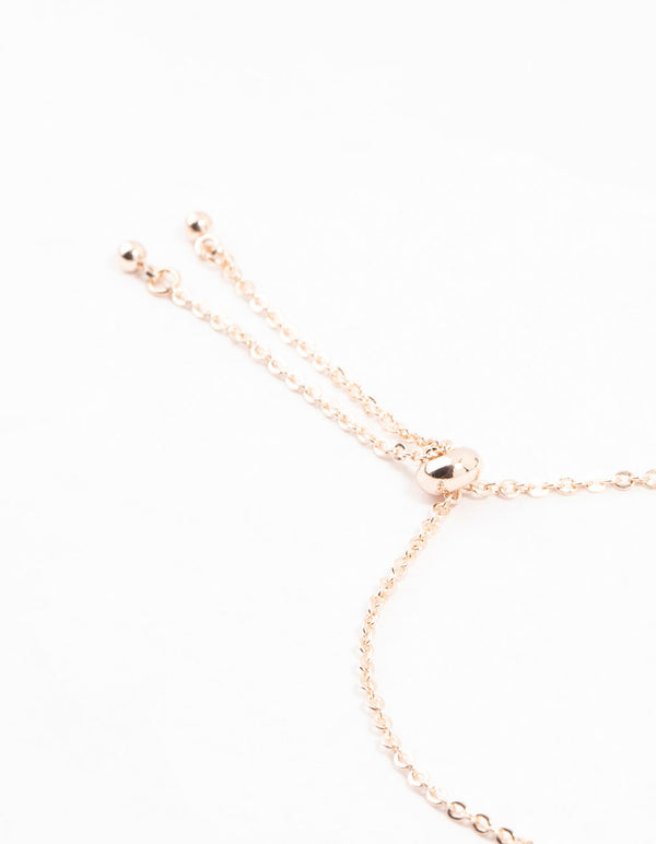 Rose Gold Plated Oval & Round Stone Bracelet