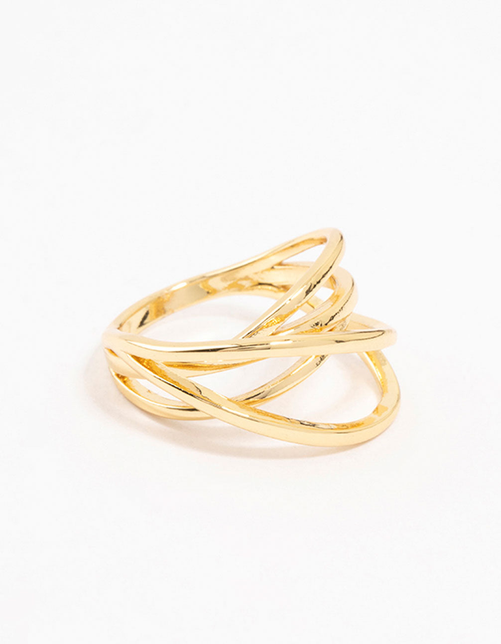 Featuring a gold plated thin wrapped ring side detail view