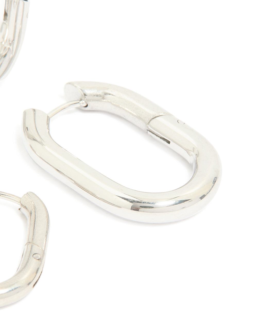Waterproof Stainless Steel Square Oval Hoop Earrings 2-Pack