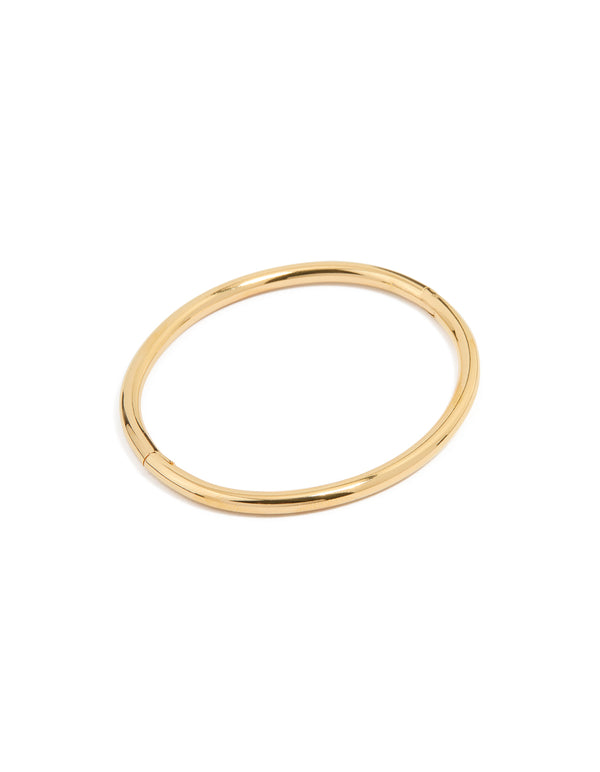 Waterproof Gold Plated Stainless Steel Simple Hinge Bracelet