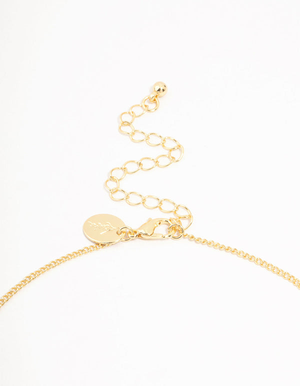 Real Gold Plated Mini Bows Station Necklace