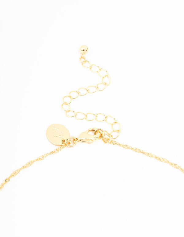 Gold Plated Heart Bow Locket Pendant Necklace