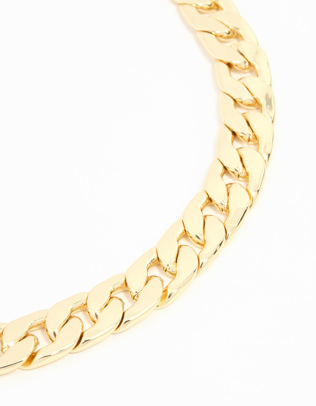 Gold Plated Flat Curb Chain Bracelet