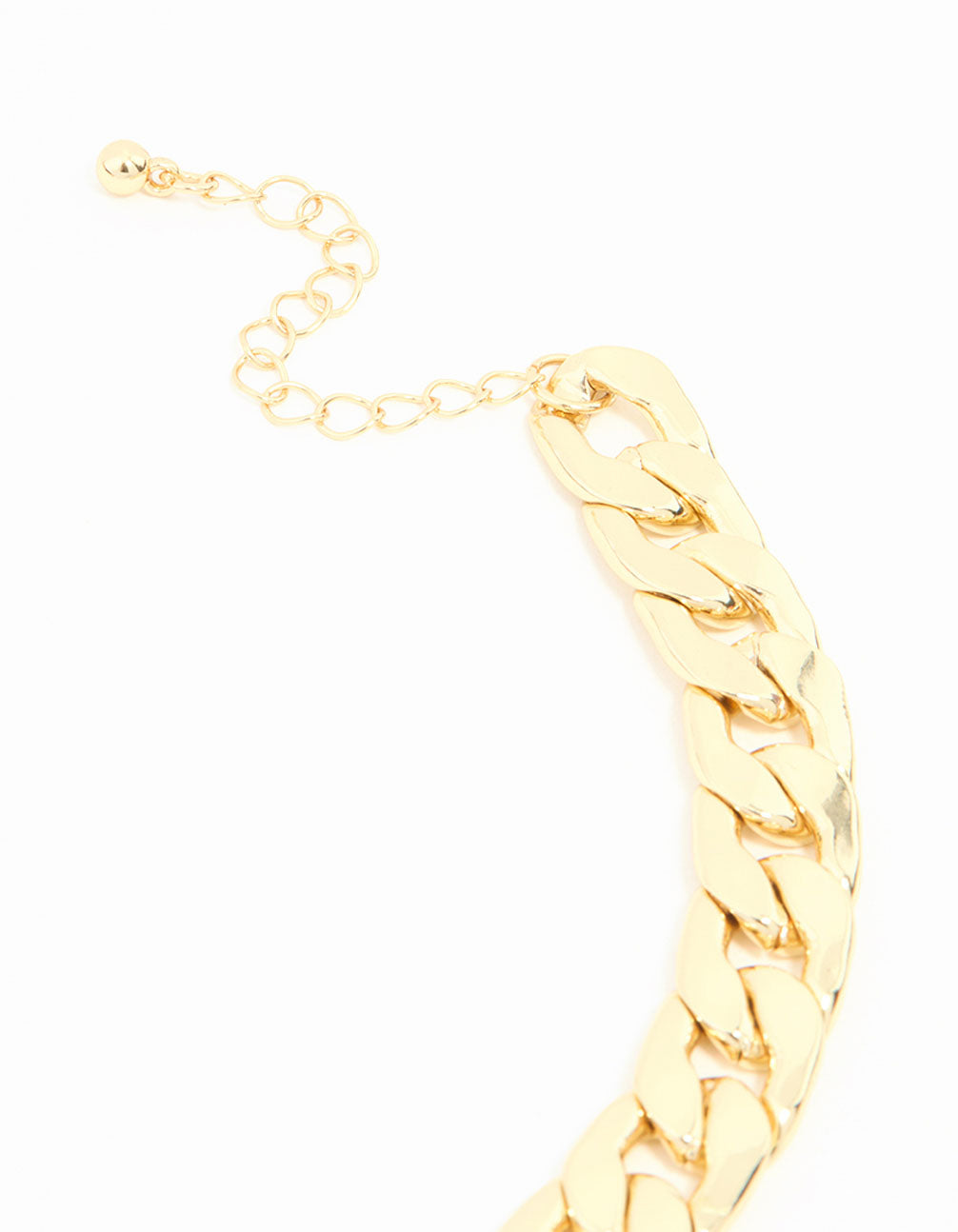 Gold Plated Flat Curb Chain Bracelet