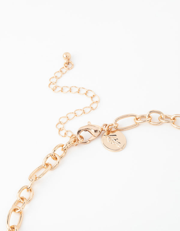 Gold Molten Pearl Pendant Necklace