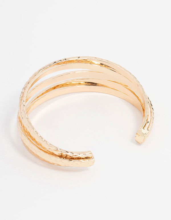 Gold Molten Stacking Wrist Cuff