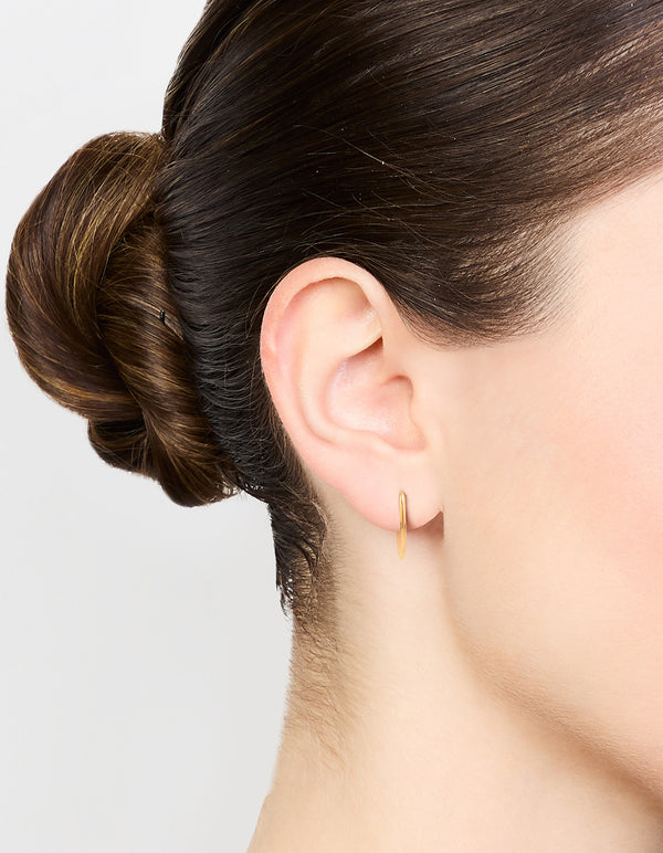 Gold Plated Titanium Sleeper Earrings 12 mm