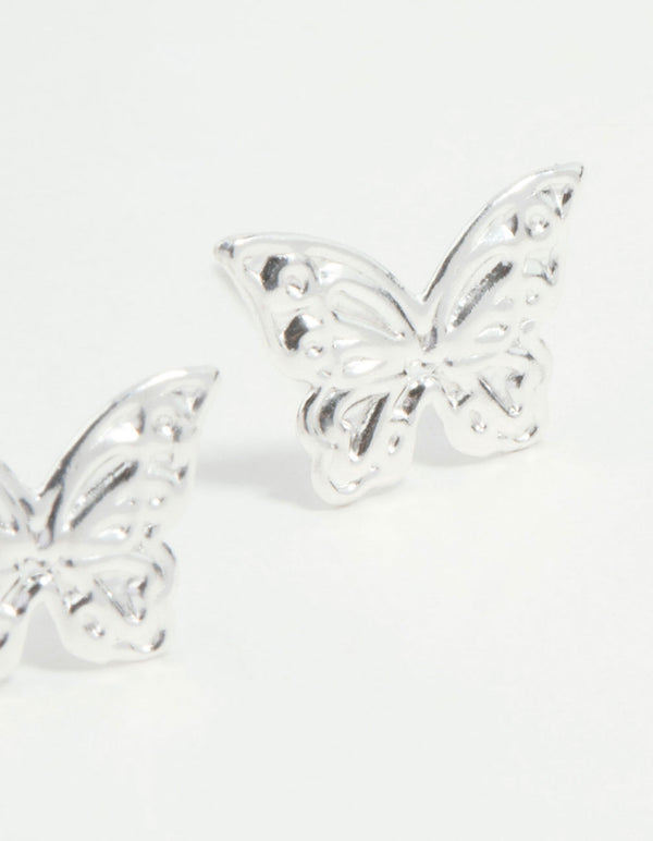 Sterling Silver Butterfly Stud Earrings