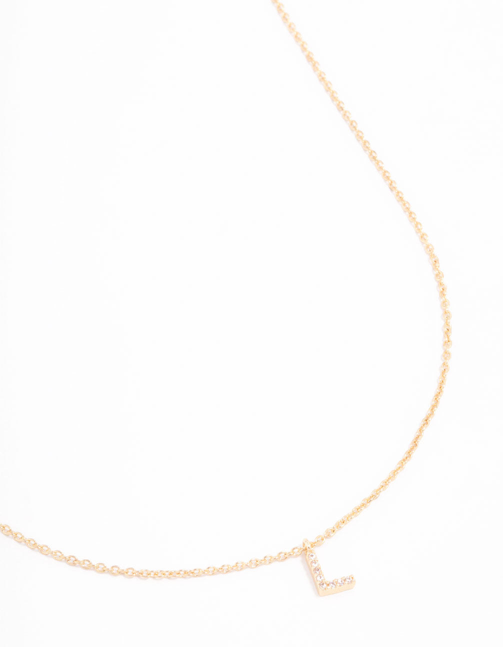 Gold Plated Cubic Zirconia Letter L Necklace