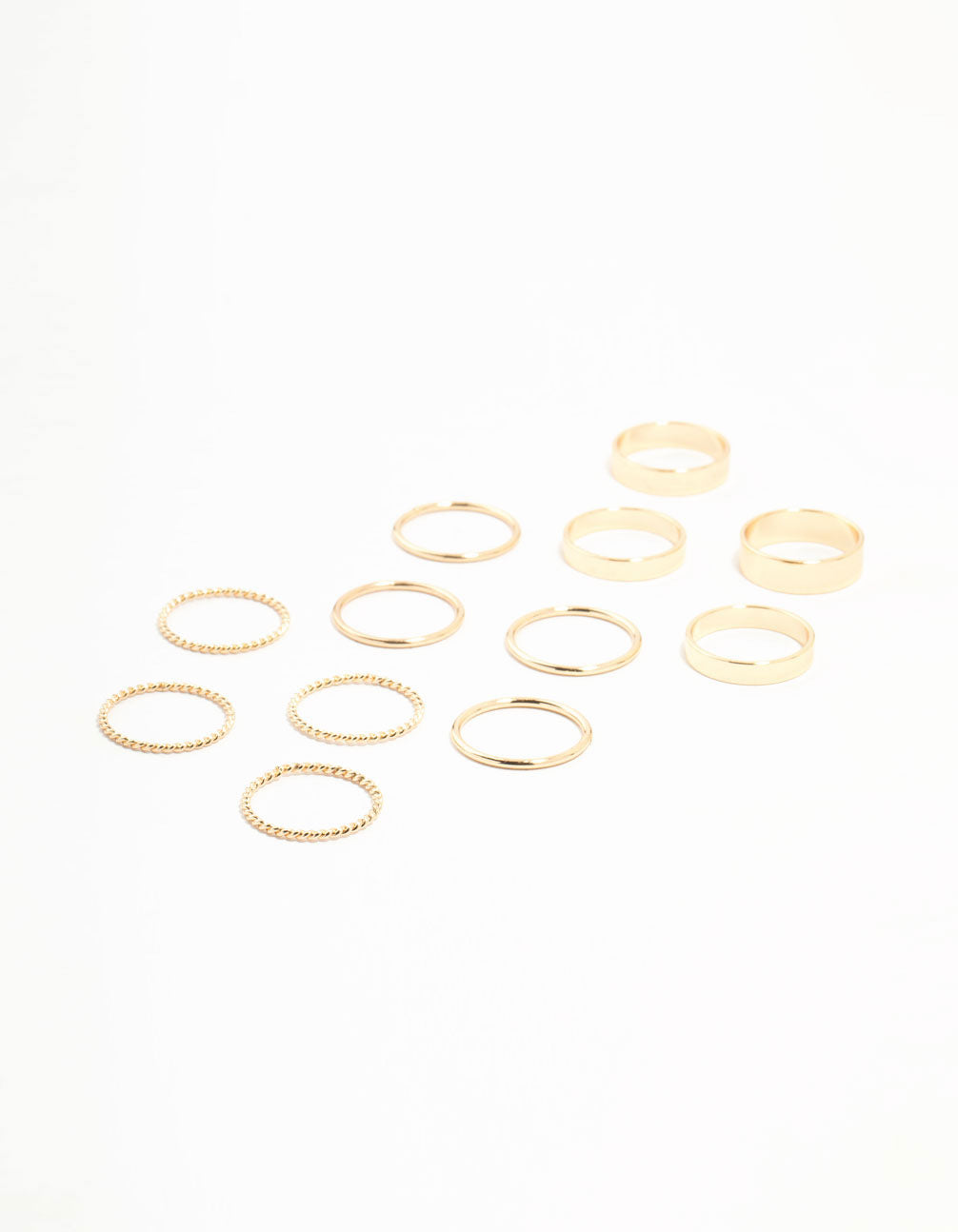Gold Thick & Simple Rings 12-Pack