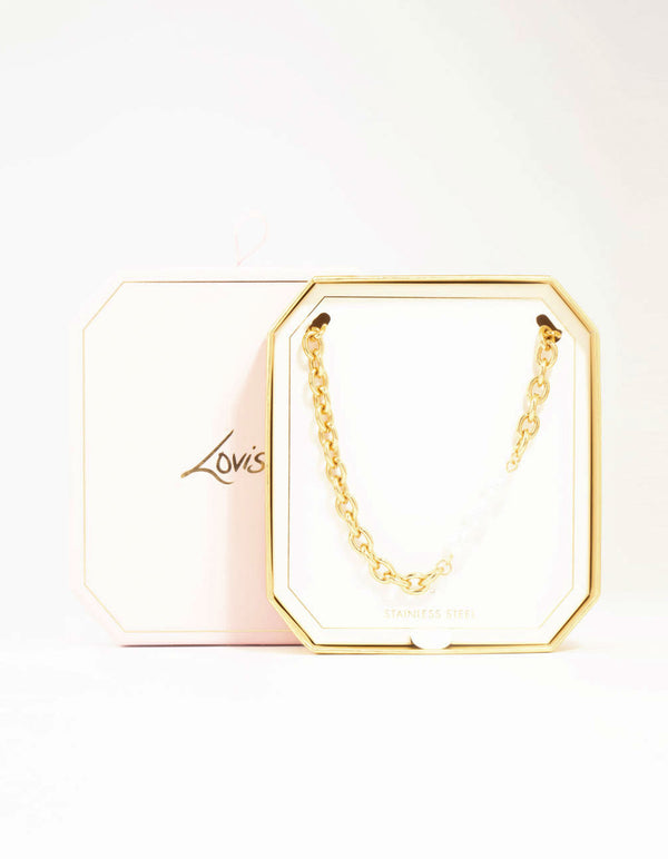 Waterproof Gold Plated Stainless Steel Cable Necklace