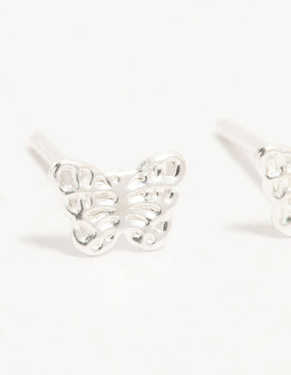 Sterling Silver Butterfly Stud Earrings