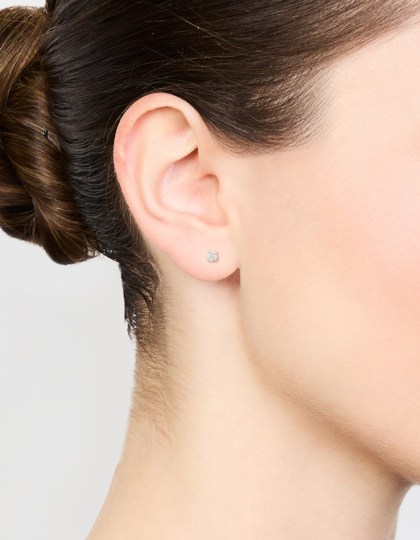 Surgical Steel Plain Cubic Zirconia Flatback Studs 2-Pack