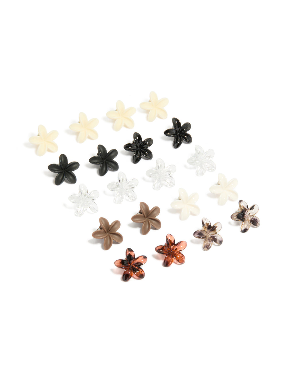 Mini Neutral Frangipani Claw Clips 10-Pack