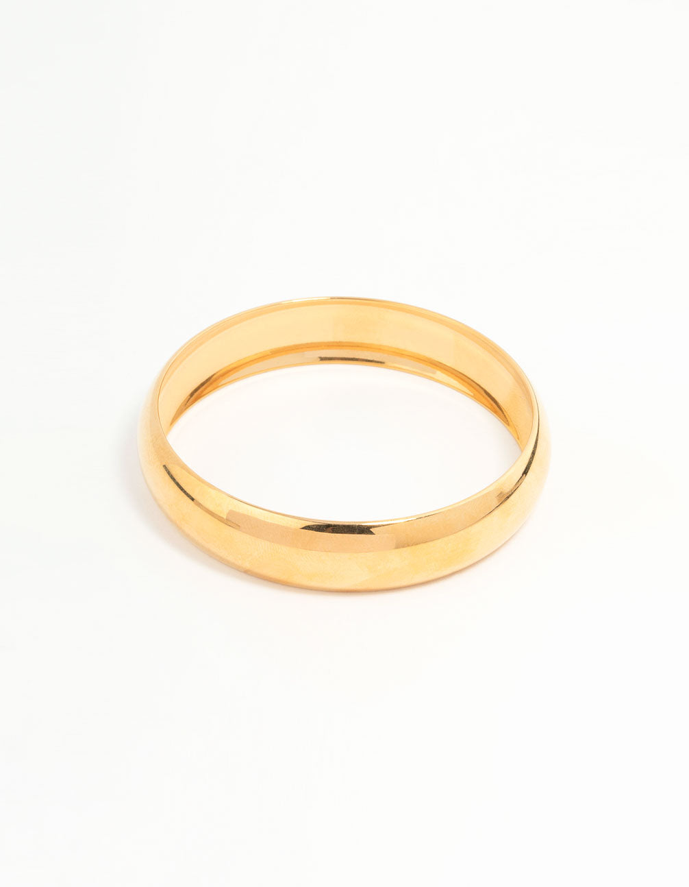 Showcasing a waterproof gold plated stainless steel bubble bangle front view