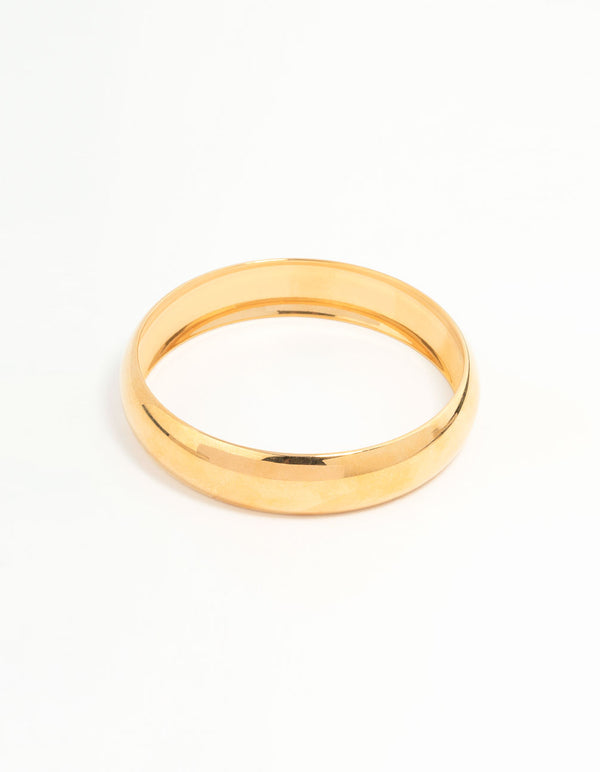Showcasing a waterproof gold plated stainless steel bubble bangle front view