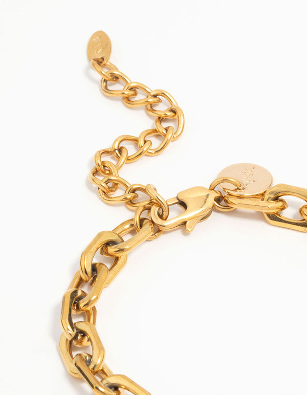 Waterproof Gold Plated Stainless Steel Thick Chain Bracelet