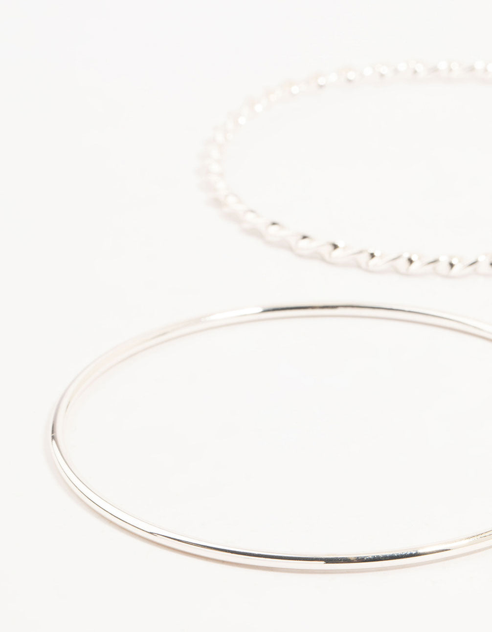 Silver Twisted Bangles 4-Pack
