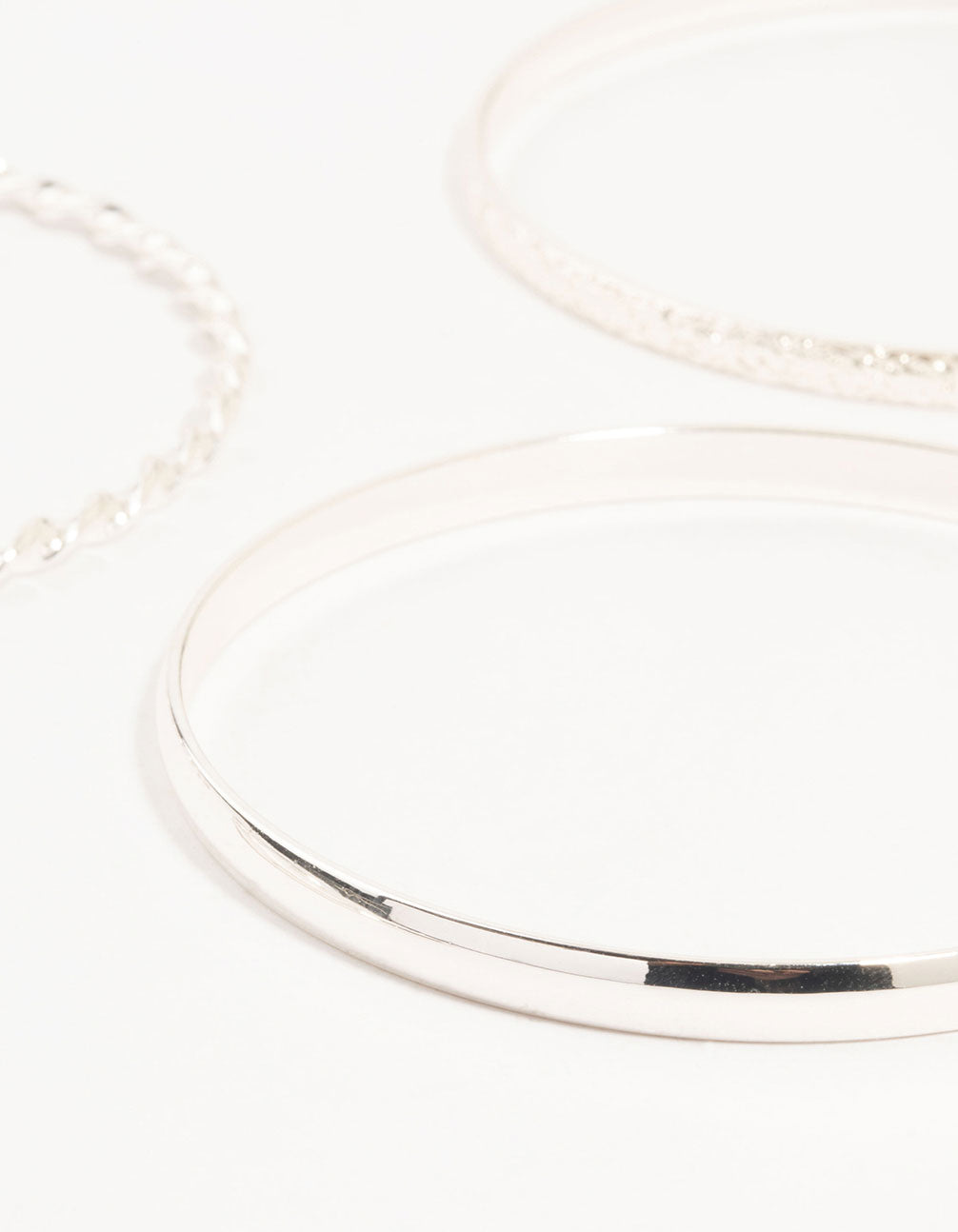 Silver Twisted Bangles 4-Pack