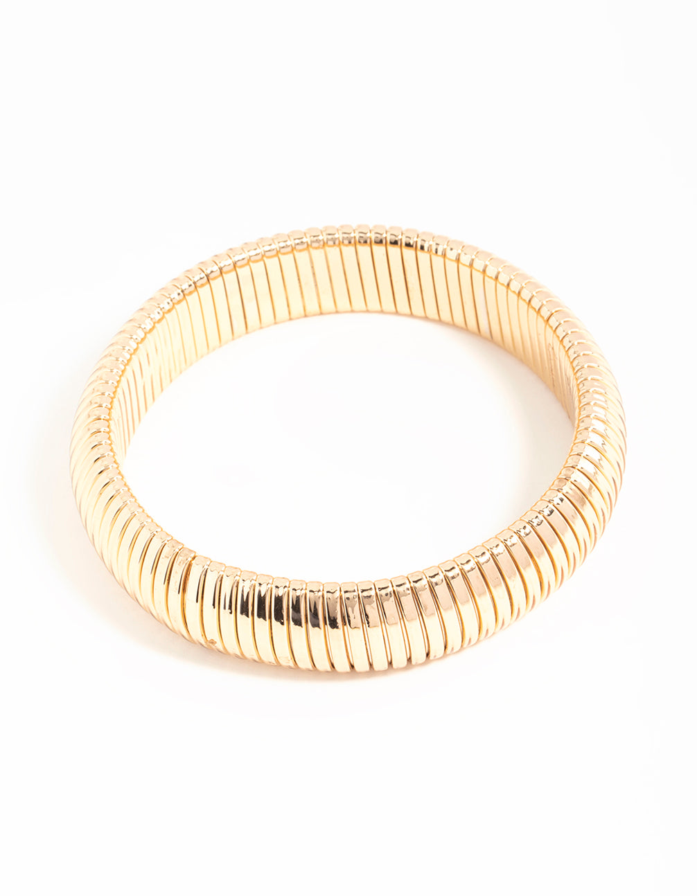 Gold Ridged Cuff Bangle