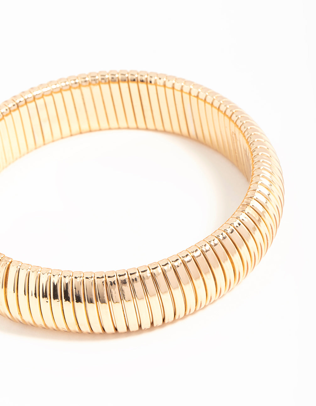 Gold Ridged Cuff Bangle