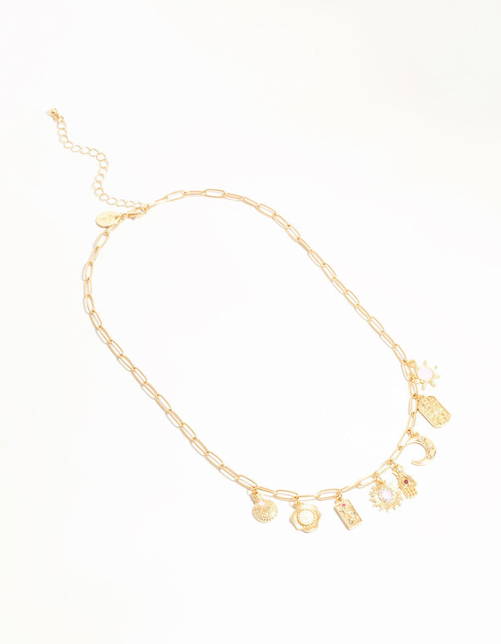 Gold Celestial Themed Charm Necklace