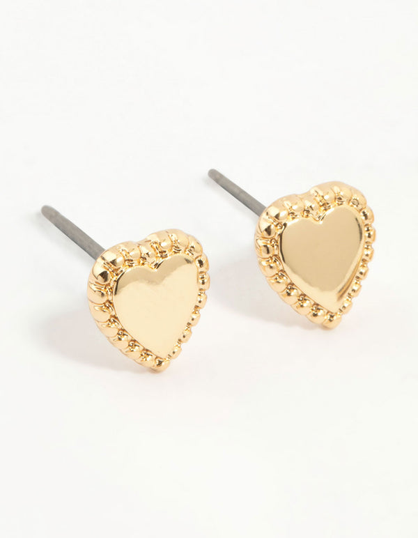 Gold Plated Cubic Zirconia Heart Earrings 3-Pack