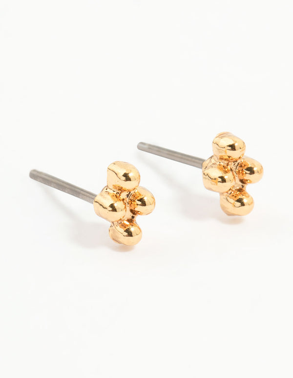 Gold Plated Cubic Zirconia & Cross Earrings 3-Pack