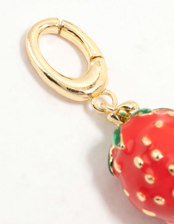 Gold Plated Strawberry Charm
