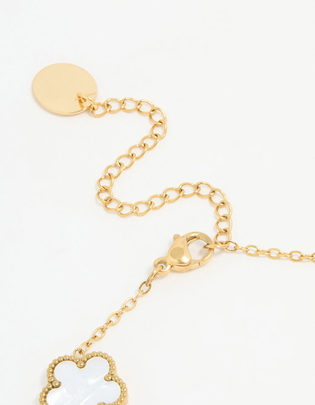 Waterproof Gold Plated Stainless Steel Diamante Flower Bracelet
