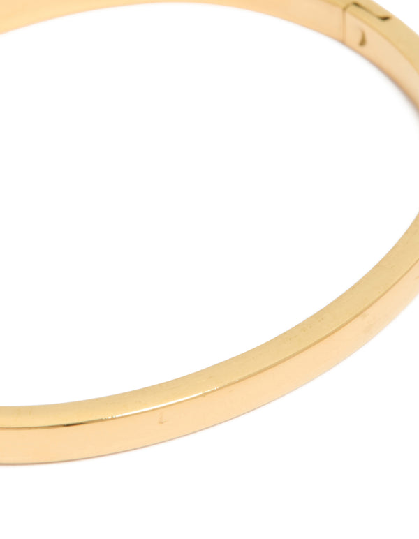 Waterproof Gold Plated Stainless Steel Solid Hinge Bangle