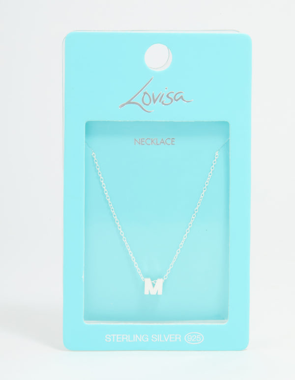 Sterling Silver Initial M Necklace