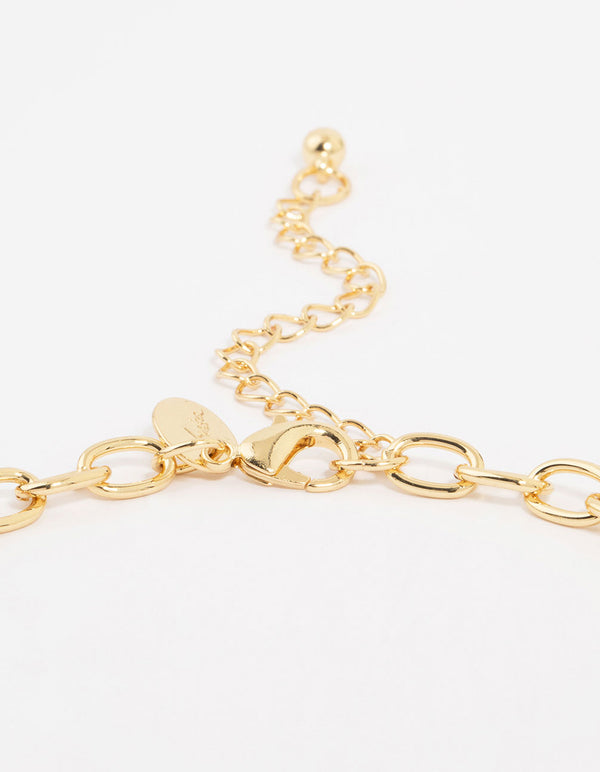 Gold Plated Round Link Necklace