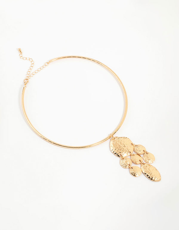 Gold Molten Pendant Choker