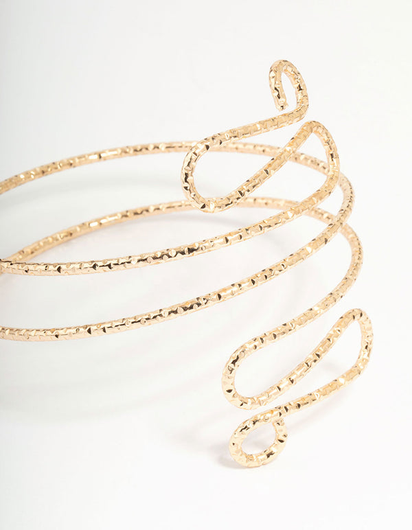 Gold Molten Twisted Arm Cuff