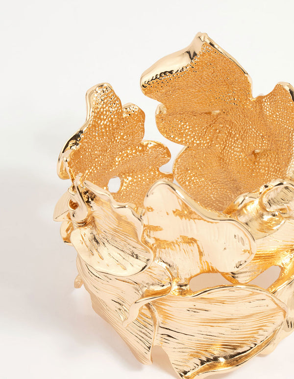 Gold Leaf Detailed Wrist Cuff