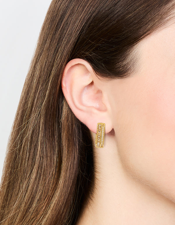 Gold Plated Square Hoop Earrings