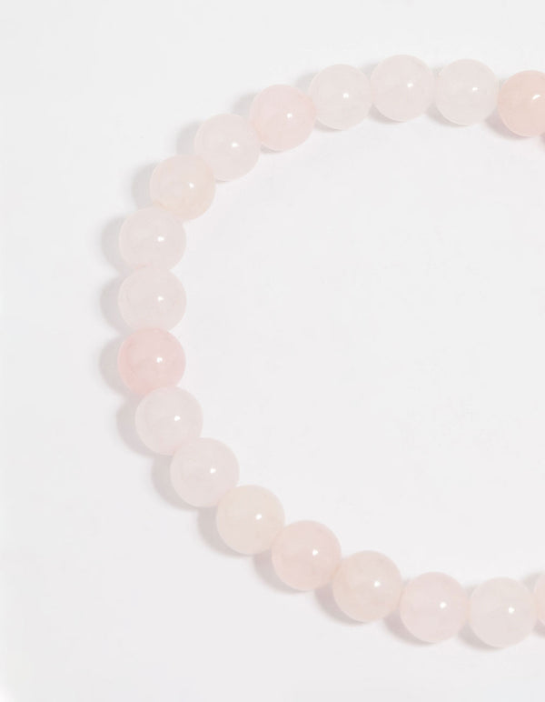 Gold Plated Rose Quartz Stretch Bracelet