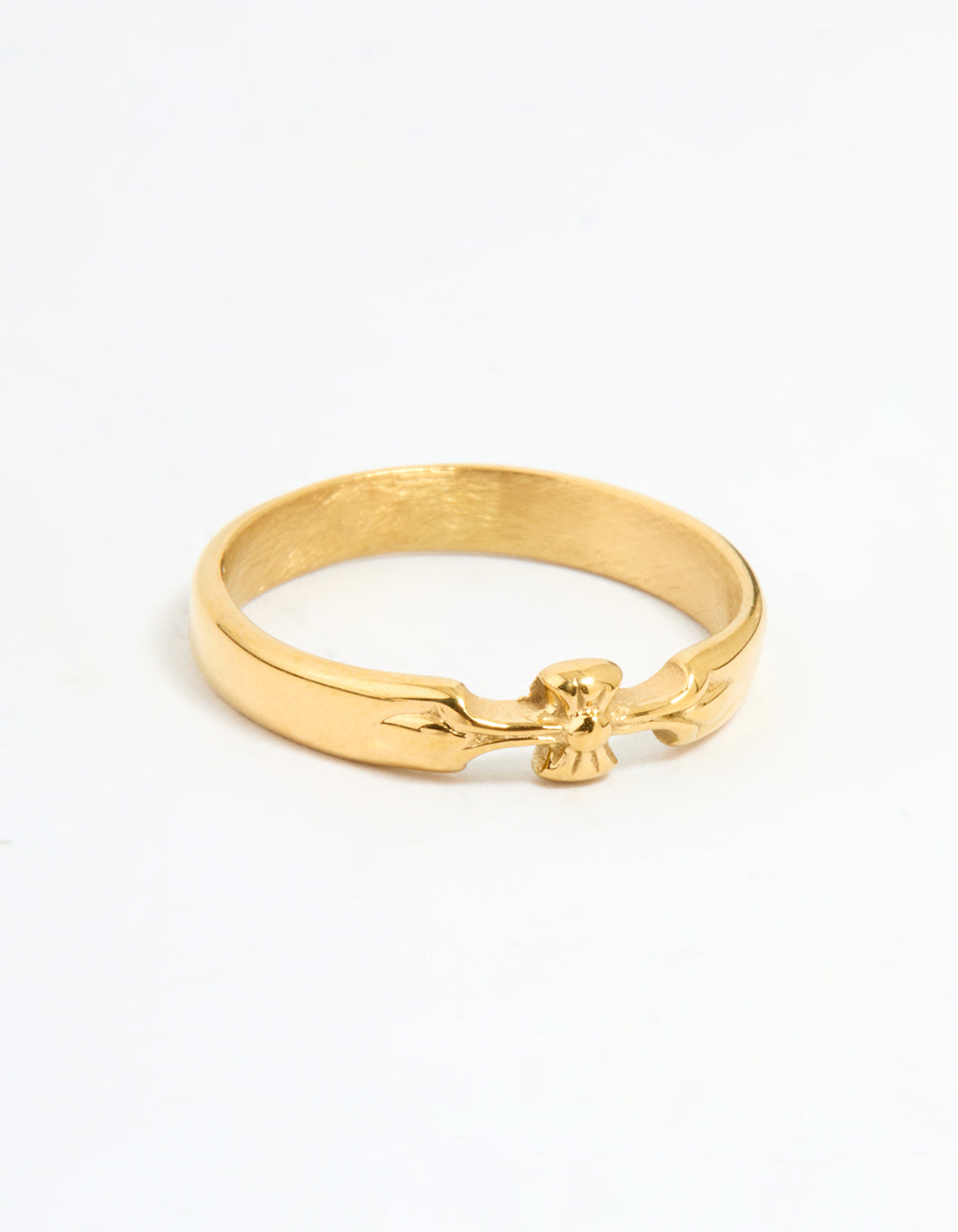 Waterproof Gold Plated Stainless Steel Dainty Bow Band Ring