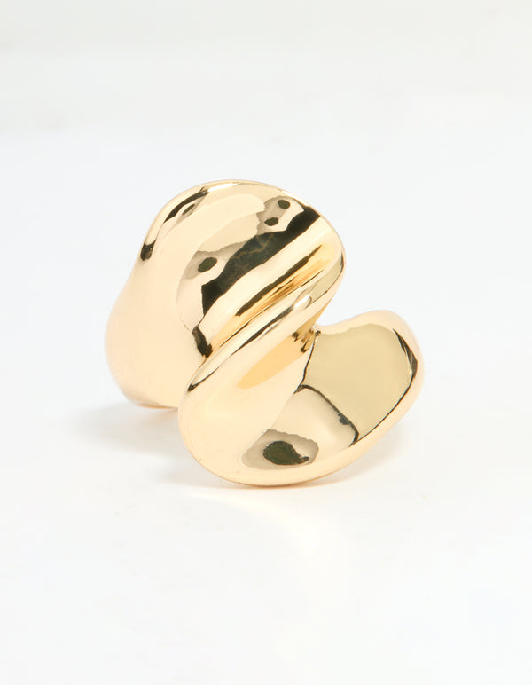 Gold Plated Twisted Oval Ring